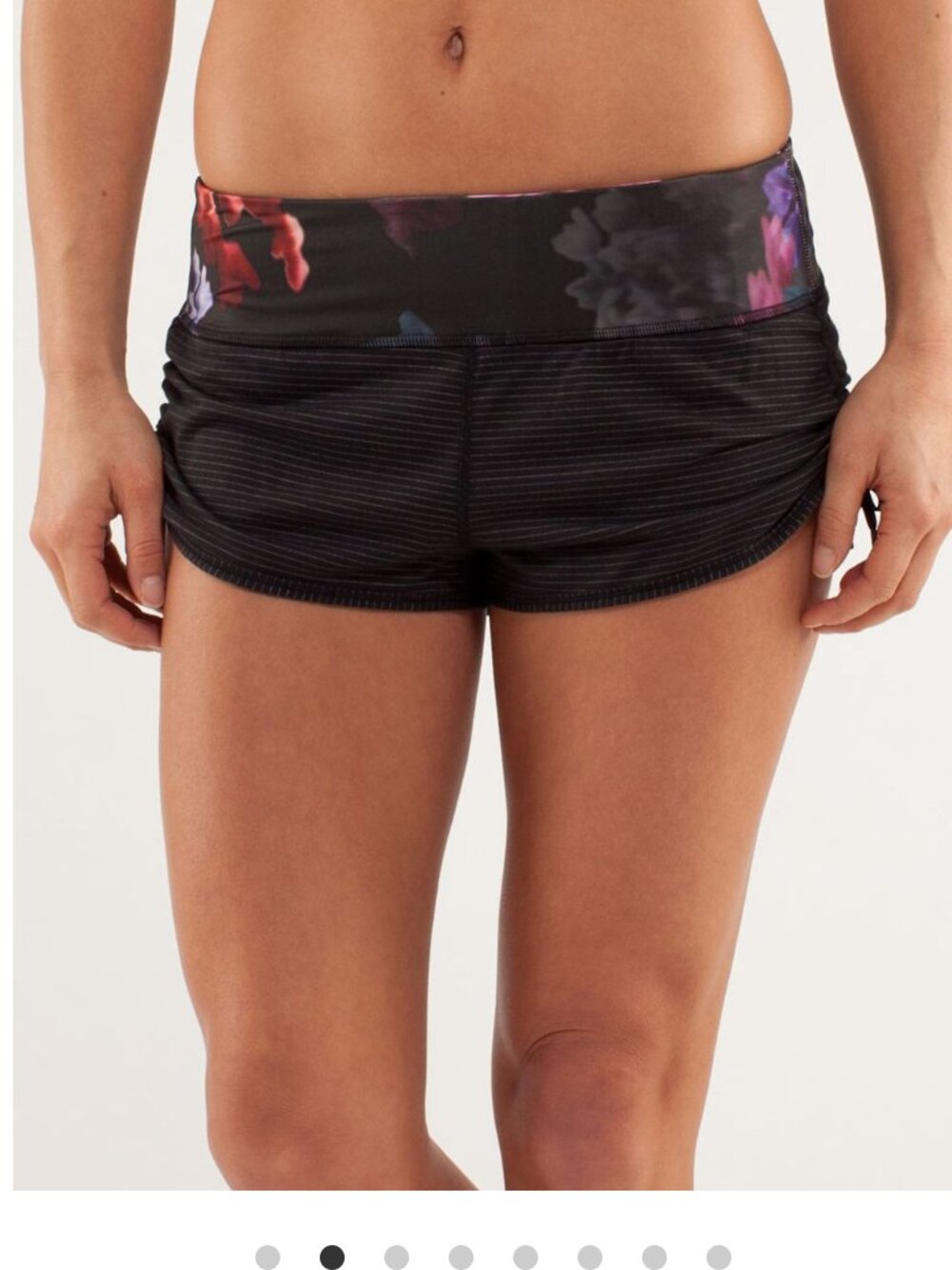 Lululemon Hot Move Spring has Sprung Multi Shorts Cinch Hot Yoga Floral waist 6